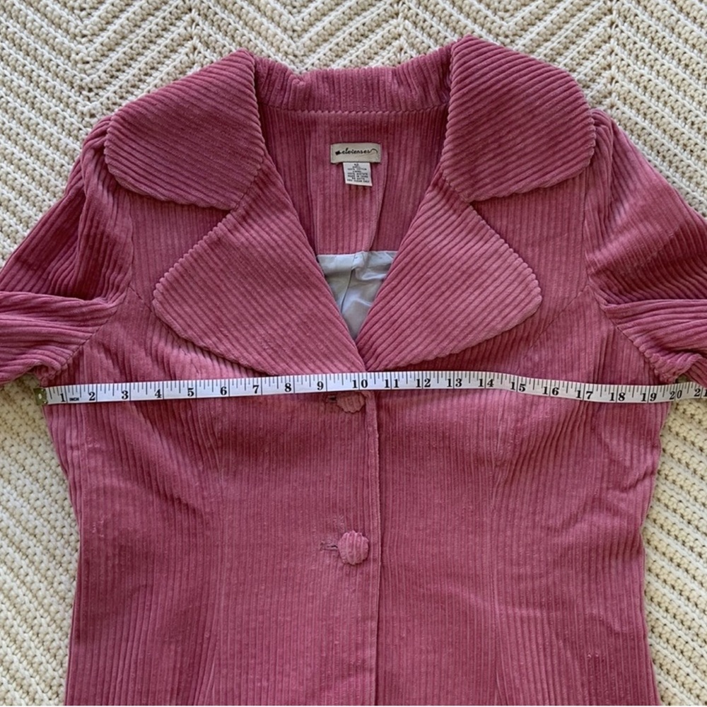 Anthropologie Elevenses Dusty Rose Pink Wide Wale Corduroy Jacket Blazer Coat - Picture 7 of 9